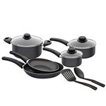 GoodCook Nonstick Aluminum 10-Piece Cookware Set with Utensils, Black