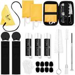 23 Pcs Clarinet Cleaning Kit Clarinet Accessories All in One Clarinet Cleaner Kit with Maintenance Kit Clarinet Swab Clarinet Reeds Cork Grease Thumb Rest for Clarinet Wind Instrument (Yellow)