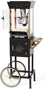 Nostalgia Popcorn Maker Machine - Professional Cart With 8 Oz Kettle Makes Up to 32 Cups - Vintage Popcorn Machine Movie Theater Style - Black