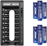 XTAR New 8-Pack 1.5V AA 4150mWh Rechargeable Li-ion Batteries with Low-Voltage Indicator (BC8+8-Pack 1.5V 4150)