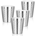 Offiper Stainless Steel Cups Double Wall, 10 oz Insulated Tumbler, 4 Pack Unbreakable Stackable Water Tumblers Vacuum Insulated Metal Cup Premium Drinking Glasses for Travel Camping Home Outdoor