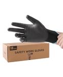 LANON Safety Work Gloves for Men and Women, 18 Pairs Mechanic Black Working Gloves with Grip Odorless PU Coated, Seamless Knit, Full Fingertip Touchscreen for Light Duty Working Gloves,Small