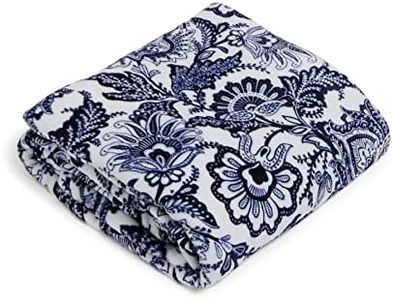 Vera Bradley Oversized Fleece Plush Throw Blanket, Java Navy & White, Java Navy & White, Twin/Twin XL