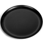 Large 13½ Inch Pizza Pan, P&P CHEF Non-Stick Stainless Steel Cored Pizza Tray, Round Baking Pan for Cookie Pizza, Healthy & Sturdy, Oven Safe & Easy Clean,Black