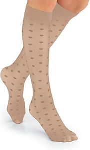 Collections Etc Stylish & Comfortable 15-20mmHg Compression Knee High Stockings, 3 Pairs - Made in USA