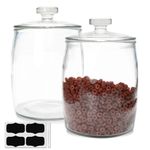 Accguan 2-Gallon Glass Jars with Lid,Food Storage Containers,Glass Cookie Jar for Bath Salts,Flour,Spices,Halloween Candy,Detergent,Kitchen Storage,Holiday Decoration Jars,DIY Gifts,2pcs