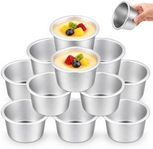 YIMITEE 12 Pack Pudding Cup Mold, Aluminum Individual Popover Pans, Round Nonstick Pie Tart Mold, Raspberry Souffle Baking Maker for Brownie, Cake, Home, Party, Bakery