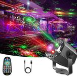 Disco Party Lights, Sound Activated DJ Strobe Lights Stage Effects for Kids Home Birthday Parties Decorations Karaoke Xmas Wedding Show Club Indoor Projector, 72 Patterns with Remote Contro