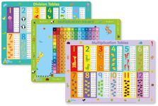 Little Wigwam Numeracy 2 Placemat Pack - Set of 3 Educational Placemats - Multiplication Tables, Division Tables, Multiplication Square