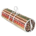 ZOBER Christmas Wrapping Paper Storage Bag - Fits 14 to 20 Standard Rolls Upto 40"- Slim Design Underbed Wrapping Paper Storage Container or Closet Storage Gift Wrap Organizer (White)