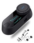 FreedConn Motorcycle Helmet Bluetooth Headset T-COM SC,2-Way 800M Universal Pairing BT5.0 Intercom Communication System kit for Motorbike,headphone with LCD Screen/Music Sharing/FM/Siri/IP65/2 in1 mic