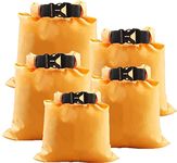 kuou 5Pcs WaterProof Dry Bags, Dry Sack WaterProof Bag Lightweight Dry Bag Snorkeling Bag Drifting Bag(1.5L+2.5L+3.5L+4.5L+ 6L) (Orange)