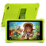 qunyiCO 7 inch Kids Tablet 32GB Android 11 WiFi Camera Bluetooth 2GB RAM HD Touch Screen 1024x600 Kid-Proof Case Parental Control Learning App on Playstore (Green)