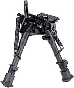6-9 Inch Tactical Swivel Bipod Foldable Notched Legs Pivot Tilt with S Lock Lever (Carbon Fiber)