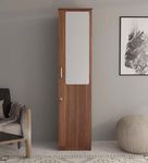 COUCH CULTURE Monte Engineering Wooden Wardrobe Almirah for Clothes with 1 Door with Mirror |Wardrobe Organizer | Multipurpose Almirah for Storage Bedroom | 1 Year Warranty - Leon Teak