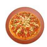 Himalaya Handicrafts Mitti Cool Terracotta Pizza Screen Mesh Oven Baking Tray Round Plates Set of 2