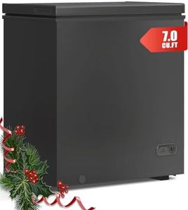 TABU 7.0 Cubic Feet Chest Freezer, Compact Top Opening Deep Freezer with 7 Level Adjustable Thermostat & Removable Basket, Low Noise, Freestanding (Black, 7.0 Cu.Ft.)