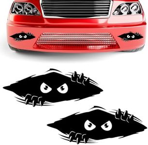 TNSLAND 2 Pegatinas de Monstruo, Divertidas Pegatinas 3D de Dibujos Animados de Monstruos, Color Negro Resistentes al Agua, para ventana de coche, parachoques, portátiles y motocicletas (28 cm x 11)