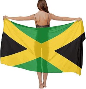 womens Swimwear Cover up Beach Sarong Wrap Jamaican Flag Scarf