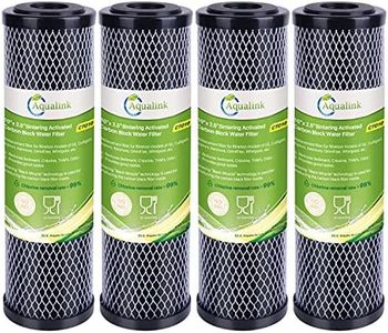 Aqualink 1 Micron 2.5" x 10" Whole House CTO removal Carbon Water Filter Cartridge Replacement for Countertop Water Filter System,Dupont WFPFC8002,WFPFC9001,FXWTC,SCWH-5,WHEF-WHWC,AMZN-SCWH-5,4Pack