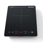 COOKNANO Induction Cooktop Hot Plate, 2000W Single Induction Hob with 9 Power Levels and 8 Hour Timer, Sensor Touch Button Control, Security Lock, Black Crystal Glass, Portable and Compact black.