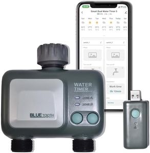 johgee Smart Water Timer WiFi with Separate 2 Outlet, IPX5 Waterproofing, Sprinkler Timer Outdoor, Water Timers Irrigation, Rain Delay System, Smart Voice Control, Water Hose Timer Work with Alexa
