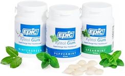 Epic Gum - Aspartame Free 100% Xylitol - Chewing Gum Sugar Free Gum - Peppermint, Spearmint, Wintergreen Variety, 50 Pieces (Pack of 3)