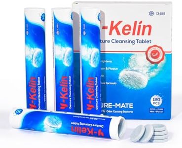 Y-Kelin Retainer Cleaner Tablets 120 Tablets for Mouth Guard Dental Appliances Denture Cleaning Tablets 4 Months Supply