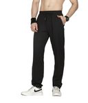 Big Button Ultralight Dynamic Dry Fit Sports Track Pants for Men Black