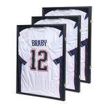 KCRasan Jersey Frame Display Case 3 Pack - Jersey Display Case - Large Lockable Frames Shadow Box with UV Protection for Baseball Basketball Football Soccer Hockey Sport Shirt Military Uniform, 3Pack