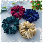 SILKY PANDA Luxury Silk Scrunchies for Women and Girls, Hair Ties, Hair Band, Ponytail Holder (Squid)