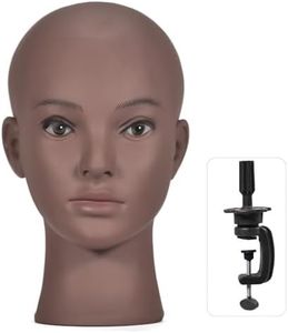 Yyqxzg modelos africanos calvos entrenados en la cabeza modelos profesionales femeninos con pelucas tejidas para mostrar gafas con exhibiciones de sombreros con clips