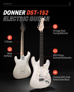 Donner 39-Inch Electric Guitar Kit – Polar White