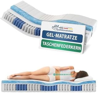 AM Qualitätsmatratzen - Gelschaum-Matratze 90x200cm H2 - Taschenfederkernmatratze Gelschaum 90 x 200 - Matratze mit integrierter 6cm Gelschaumauflage - 24cm Höhe - Made in Germany