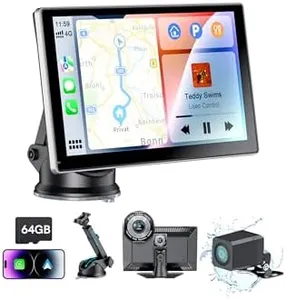 9" Wireless Apple CarPlay & Android Auto HD Touchscreen for All Cars, Portable Car Stereo with 4K Dash Cam, GPS Navigation, 1080P Backup Camera, Bluetooth 5.3, Mirror Link, Voice Control