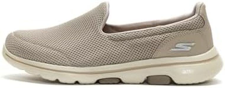 Skechers Women's Go Walk 5 Sneaker, Taupe, 7.5 Wide