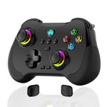 Megadream Wireless Gaming Controller for Switch/IOS/Android/PS4, Dual Shock Gamepad Joystick Support Turbo, Macro,Gyro Axis, Wake-Up, Hall Effect Joysticks, Support Streaming on PS5/Xbox/PC (Black)