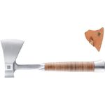 Halder 3555.375 Hand Axe with Full Steel Handle and Leather Grip, Silver