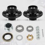 2 Sets Trailer Idler Hub Kits 5 on 4.5" for 3500 lbs Trailer Axle, Including L68149 L44649 Bearing, 1-1/16'' to 1-3/8'' Axle,with Extra Dust Caps & Rubber Plugs, Trailer Replacement Hub and Kits