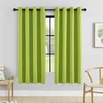 HUTO Blackout Window Curtains and Drapes - Thermal Insulated Solid Antique Copper Grommet Top Blackout Panels Draperies for Kid's Room (Fresh Green, 1 Pair, 52 x 63 Inch)