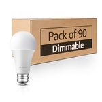 Mastery Mart 90 Pack A19 [60-Watt] Led Light Bulbs, [Dimmable], 5000K Bright Daylight White, 800 Lumens, CRI 80+, E26 Base, Energy Star, UL Listed, 9.5W [60W Equivalent]