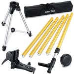 Firecore telescopic pole 3.7m with tripod and 1/4 "x 20" laser Mount for rotating lasers and line lasers, adjustable laser mounting pole with 5/8 "thread adapter - FLP370C