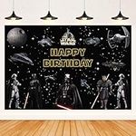 Star Wars Backdrop,Star Wars Themes Party Background Photo Booth Banner Large Fabric Artistic Birthday Party Supplies for Girls,Boys,Teens Birthday Party Decor