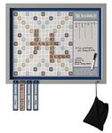 WS Games Deluxe Magnetic Scrabble | Mounts to Your Wall | Family Crossword Board Game with Message Board