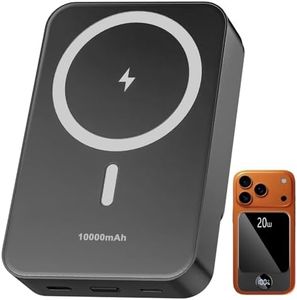 Magnetic Portable Charger, Power Bank 10000mAh with PD 20w Fast Charging, USB C in&Out Battery Pack, Compatible with Mag-Safe for iPhone 12/13/14/15/16 Pro/Pro Max Series, Samsung, Android, and More