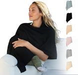 Breathable Nursing Cover Up for Breastfeeding - Privacy Nursing Covers - Newborn Essentials Must Haves - Improved Ponchy by Gold Mamas - Ebony