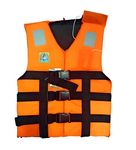 APEX Polyester Safety Adult's Life Jacket, Life Saving Jacket for Swimming Guard, Drifting Boating, PFD Type III, Weight Capacity Upto 95kg (Universal Size, Orange)