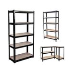 Shelving Unit for Garages and Sheds 150x70x30cm Racking Storage Shelves Strong Metal Shelving 5 Tier Boltless Garage Shelving Storage Unit Adjustable Shelf Easy Assembling Total Capacity 875KG -Black