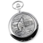 De Walden Lawn Bowls Gifts for Men Pewter Analogue Bowling Pocket Watch with Chain Retirement Birthday Graduation Anniversary Christmas Any Occasion