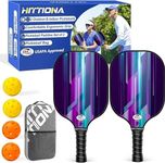 Pickleball Paddles - Fiberglass Pickleball Paddles Set of 2, USAPA Approved Pickle Ball Rackets 2 Pack with 4 Pickleball Balls, 1 Pickleball Net Bag, Paddles Ball Set for Beginners